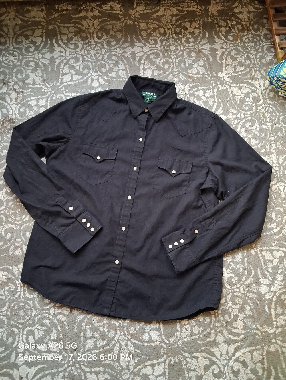 Ralph Lauren Black Button-Down Casual Shirt